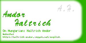 andor haltrich business card